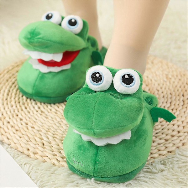 Krokotiili-Plush-Tossut Avolla Suulla Puuvillaiset Tossut Liikkuvalla Suulla For Adult 38-42(27cm)