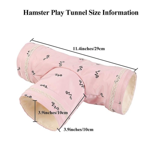 Pustende og ventilert hamster pinnsvin T-tunnel, tilbehør til burhus til kjæledyr, sump