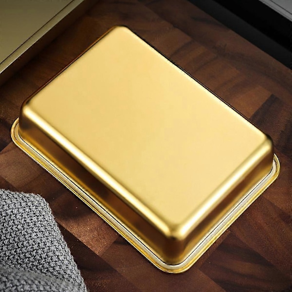 304 Rustfritt Stål Kvadratisk Plate For Snacks Grill Dessert Brett Hjem Kjøkken Spisestue Bordplater Nøtter Kake Frukt Plate Multifunksjonell Oppbevaringsplater Silver With ears