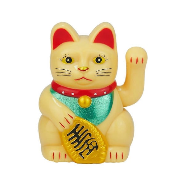 Solcellsdriven Automatisk Vinkande Katt Lyckokatt Lyckokatt Hem Kontor Bil Dekoration yellow02