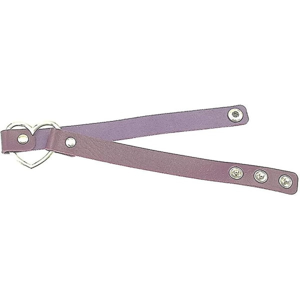 Gotisk Punk Choker, PU Lær Kort Halskjede med Hjerteformet Kobling