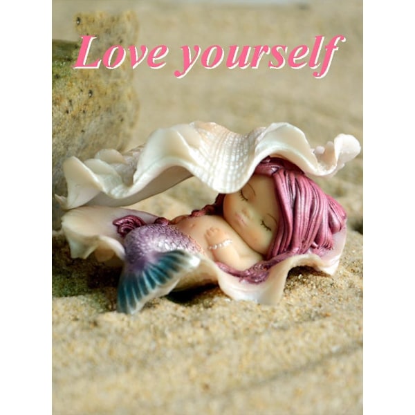 Miniature Have Statue af Havfrue - Drømme Havfrue Dream Mermaid in Shell