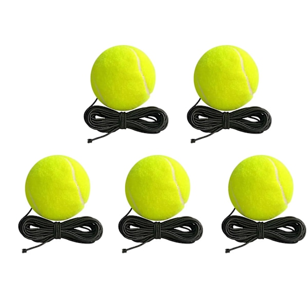 Tennispallo narulla, korkean kimmoisuuden harjoituspallo tennisvalmentajille, itsenäiseen harjoitteluun 5pcs