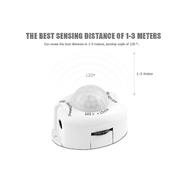 12v LED-remsa med rörelsesensor, vattentät Ip65 (5m, vit)