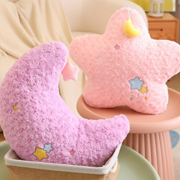 Söpö Tähtikuu Pehmolelu Täytetty Nuken Ihastuttava Pehmeä Plushie Tyynytyyny Pehmolelu Lapsille Vauvan Lohtua Lahja Xixi Purple Little Stars