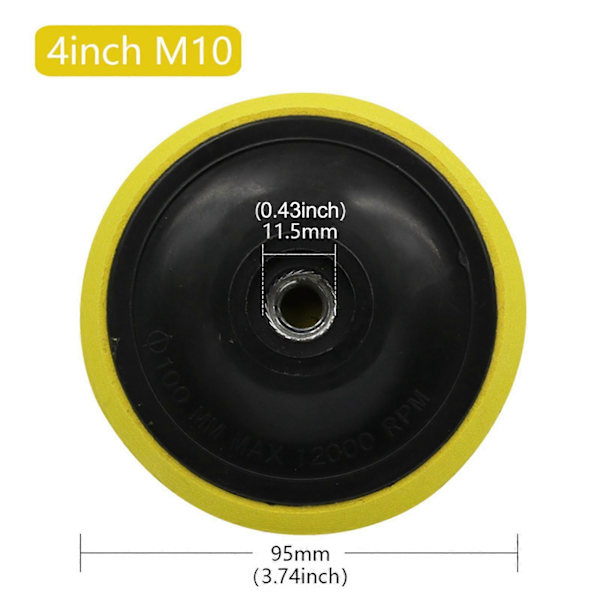 Slibeskive Bagskive Slibeplade Boremaskine Slibetilbehør til Træ Kunststen 4inch 95mm M10
