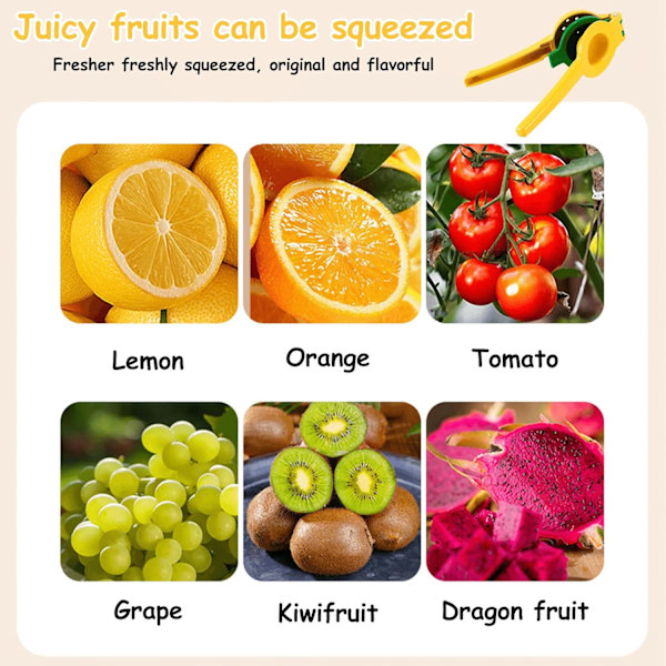 Citronpressar, 2-i-1 Premium Kvalitet Metall Citron Orange Lime Citrus Handpress Juicepress Manuell Citronpress Säker Snabbare och Effektiv Fruktjuicepressning