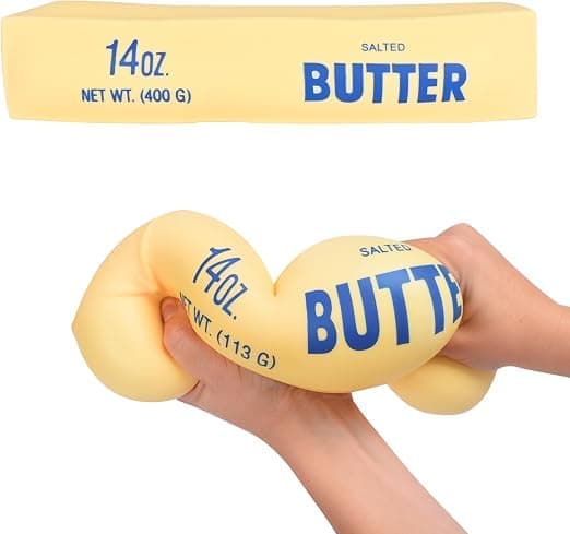 Toymendous Squeeze Butter, Jumbo Squishy Stressleksak, Barn 3+, 26,7 cm Lång, Sträck och Kläm