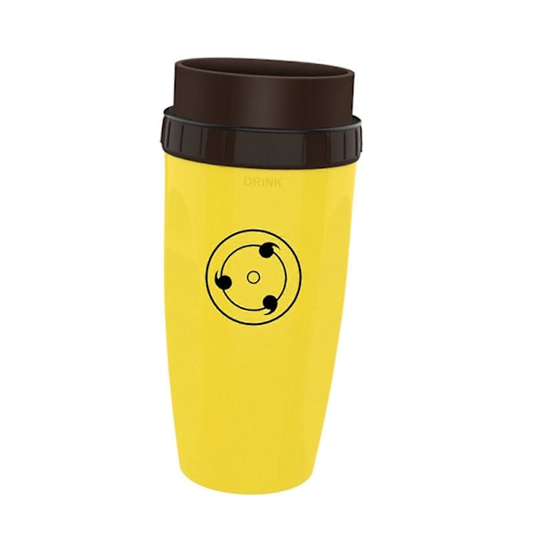 Bärbar Coverless Twist-mugg med isolerad kaffekopp i rostfritt stål Yellow wheel