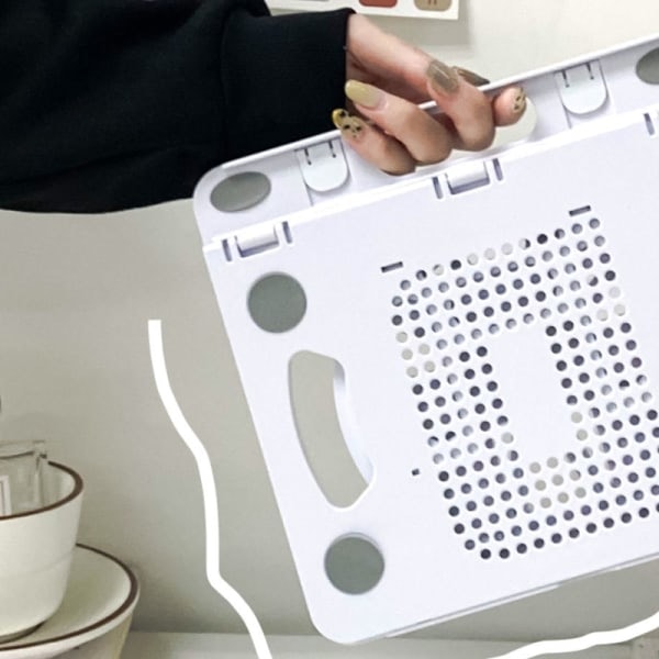 Bærbar computer holder silikone PP og ABS foldbar 8 gear justerbar bærbar computer kølestativ til hjem arbejde hvid