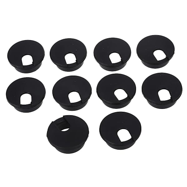 10 kpl 35 mm mustaa kaapeliholkkia kaapeliläpivienti pöydälle
