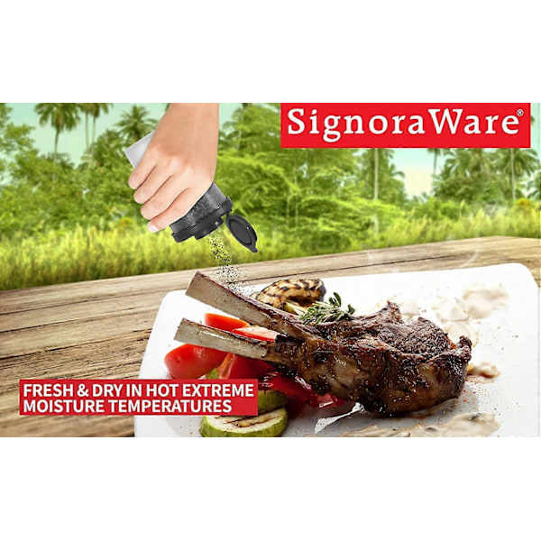WARE Små Salt- og Peberbøsser til Rejser, Camping og Take-Away - Låsbare - 40g, Pakke med 2 Små sorte black Large