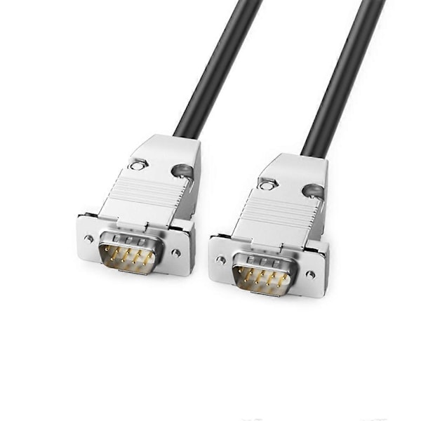 DB9 RS232 Seriell Forlengelseskabel Ledning 9-Pinners Krysskoblet Datakabel 50cm-30m Lang 3m male to male