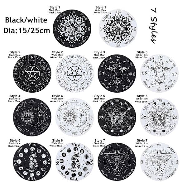 Trævedhæng Top Top Træbase STYLE 3-SORT 15CM Stil 3-Sort 15cm Style 3-Black 15cm