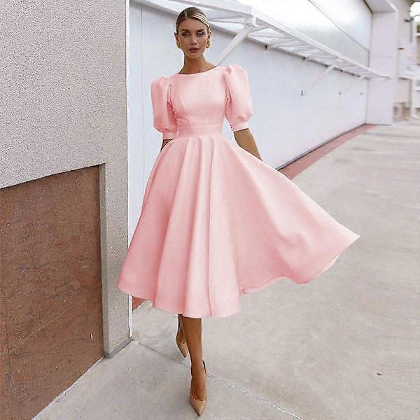 Dam Mode Sommar Halv Ärm Casual Sexig Klänning Plus Size Lös Elegant Fest Kväll Klubb Klänningar för Damer white L