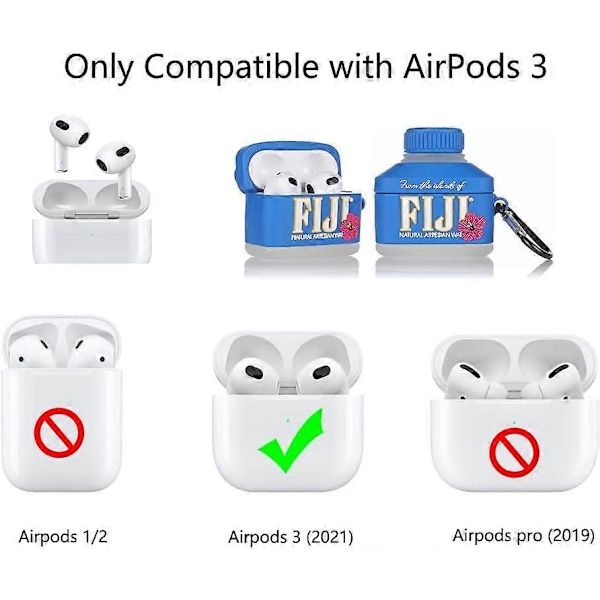 Passform designad för Airpods 3:e generationen 2021, Silikon Tecknad Söt Fodral Skyddande Stötsäkra Skal för Airpods 3 FiJi standard