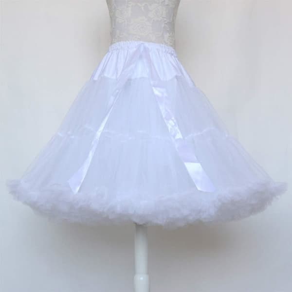 Dame elastisk midje Chiffon Underskjørt Puffy Tyllskjørt Prinsesse Ballett Dans Underskjørt