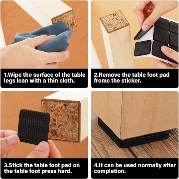 Antislip möbeldynor - 60 st självhäftande gummifötter dynor möbelgrepp stolsbensdynor - Anti-scratch möbelfotskydd för