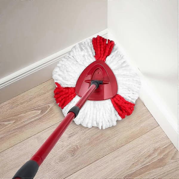 Pakke moppehoder kompatible med Vileda 2 i 1 Turbo mopp erstatningshode, rød, hvit.