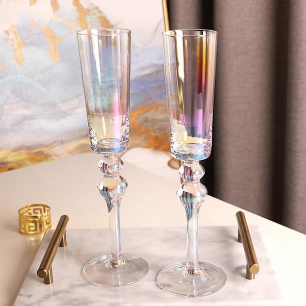 Klassiset samppanjalasit cocktail-lasit samppanjahuilut häihin Multicoloured