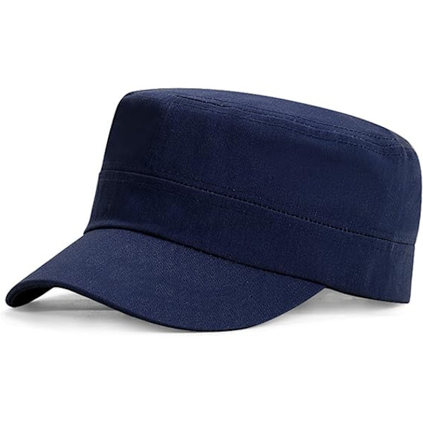 Unisex Classic Army Cap Flat Top Plain Hat, Säädettävä Muodikkaat Sotilas Urheilulippikset, Kadettilippis, Hengittävä Ulkoilulippikset