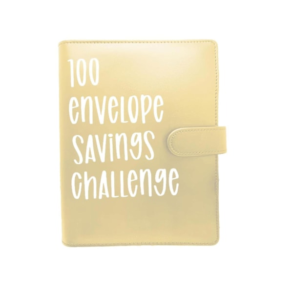 Ny 100 Kuvert Utmaningsmapp, Sparutmaningsmapp, Budgetmapp med Kontantkuvert, Enkelt och Roligt Sätt att Spara Pengar Snabbt Light Yellow