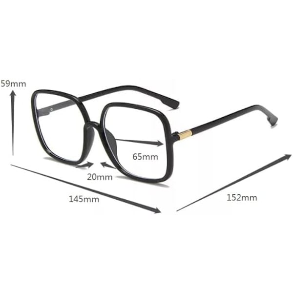 MUOTI ASUSTEET Sininen valo estävät lasit naisille Anti-heijastus UV-suodatin Tietokone Pelaaminen Lasit Retro neliö Silmälasit Black