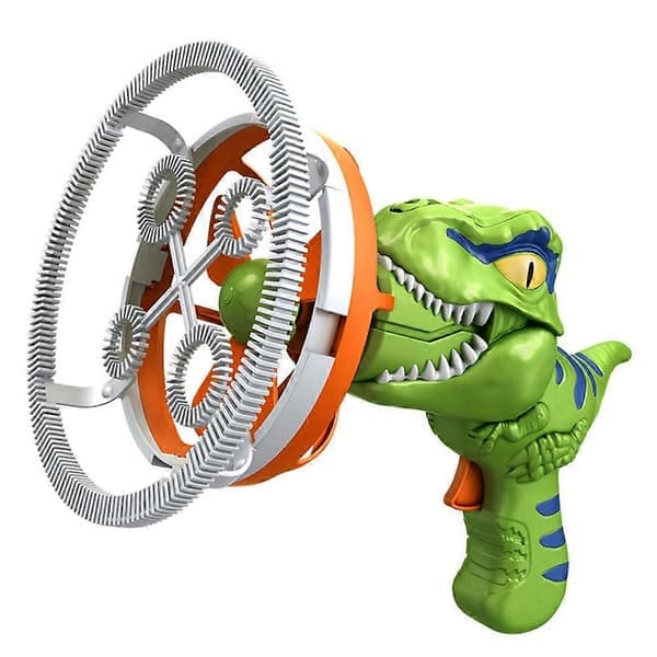 Dinosaur Boblemaskine - Håndholdt Elektrisk Bobleblæser med Ventilator til Pool og Udendørs Legetøj, Grøn