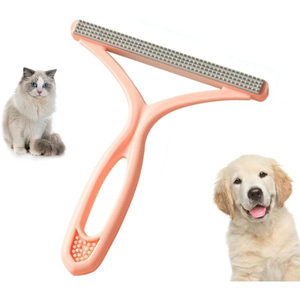 Pet Hair Removal for Carpet, Reusable Pet Hair Removal Brush, Portable Brush for Blanket, Clothes, Pet Tower, Car Upholstery (Pink)