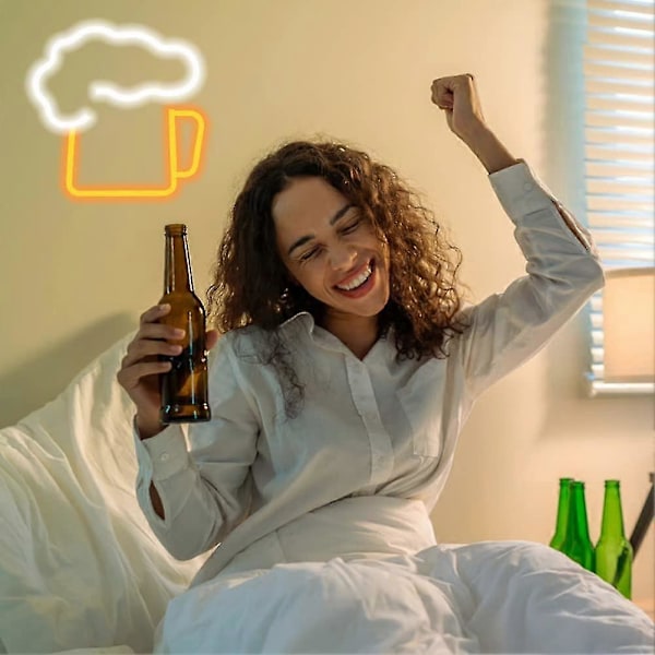 Gult Neon Øl Skilt - LED Bar Dekor - Neon Skilt Australia