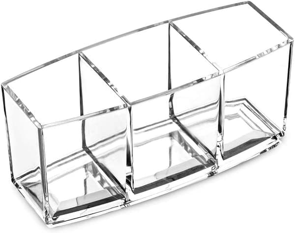 Kosmetikopbevaringsboks, 3 rum makeup børsteholder