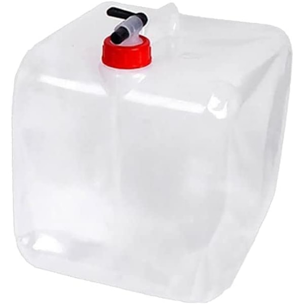 Hopfällbara vattenbehållare, bärbar gallonhink, hopfällbara vattenbehållare för nödsituationer, BPA-fri kanna vattentank med tapp (15L)