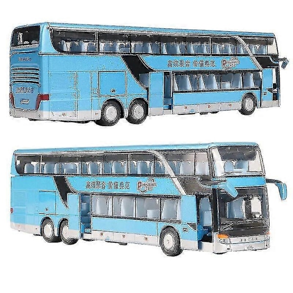 1/50 Setra Lyxig Bussleksak Diecast Miniatyrmodell Drag tillbaka Ljud & Ljus Pedagogisk Samlingspresent För Pojkar Barn Double-decker Bus1