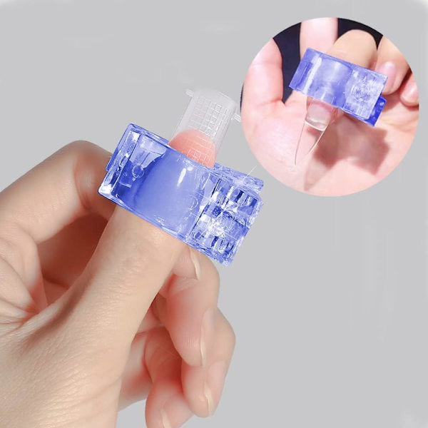 5 st Polygel nagelklämmor, nagelspetsklämma för snabbbyggande gel, transparenta nagelklämmor, nagelkonstverktygsklämma