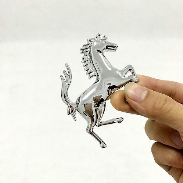 For Ferrari Metall Krom Sølv Gull Løpende Hest Bakluke Skjerm Emblem Merke Klistremerke Z2AAD058 Right
