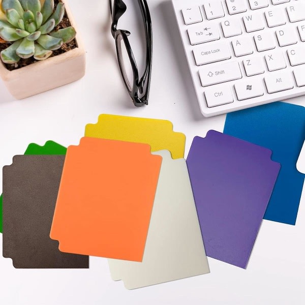 Samlekortopdelere, 6 stk flerfarvede kortsideopdelere, frostede kortskillere, til kontorspillekort