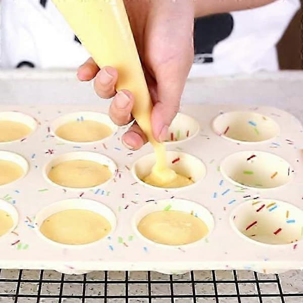 Non-stick silikone muffinsform - 12-kops bageplade til kager og brownies