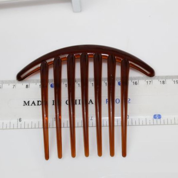 Fransk Twist Kam Retro Celluloid Hårkam 7 Tänder Halksäker Kam Hårstil Black