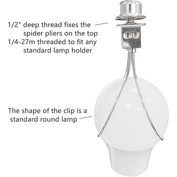 2-pack Lampskärmhållare Adapter Kit (silver)