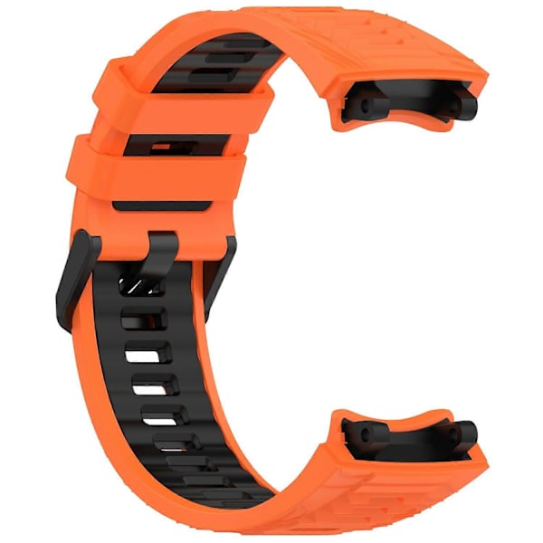 Huami Amazfit T-Rex 3 -kellolle kaksivärinen silikoninen hengittävä urheiluranneke - Oranssin ja mustan värinen Multicolor Orange Black