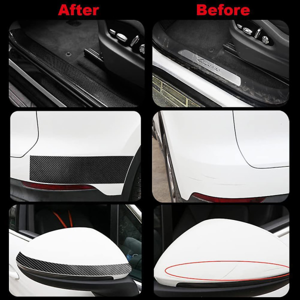 5d Carbon Fiber Tape til bildøre, Anti-crash Car Protection Wrap, Dørkarm Anti-skridt vandtæt bilklistermærke -