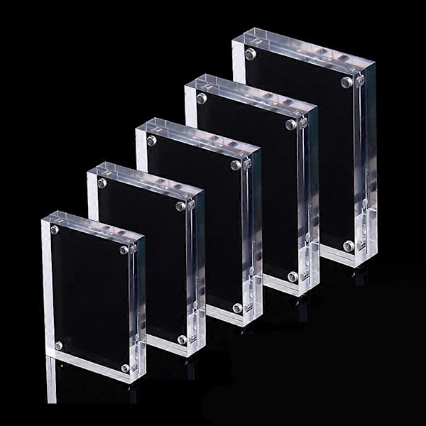 1 st Transparent Fotoram Akryl Magnetisk Displayram Affisch Display Ställ 3/5mm För Rum Skrivbord Heminredning 3mm 9x12.8cm