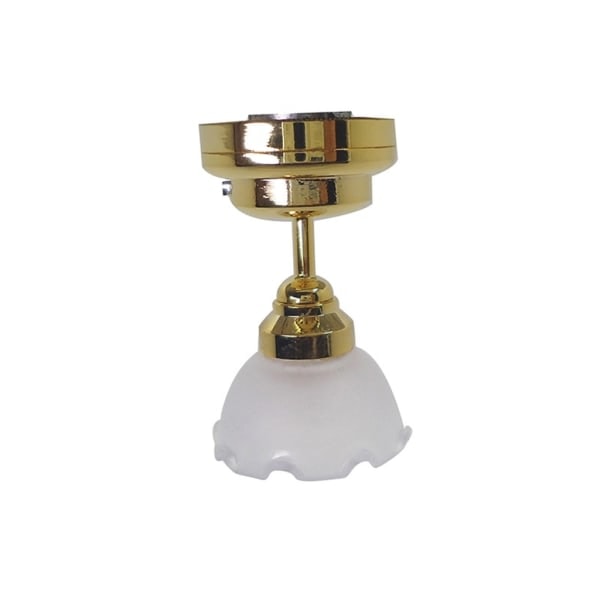 Dockhus Miniatyr Taklampa LED-lampa 1:12 Miniatyr Dockhus Tillbehör LED Taklampa 1/6 1/12 Dockhus Tillbehör null - Blomma form