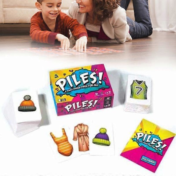 Piles - Raskt Tempo Kortspill - Allsidig, Morsom Minnelek for Voksne og Barn