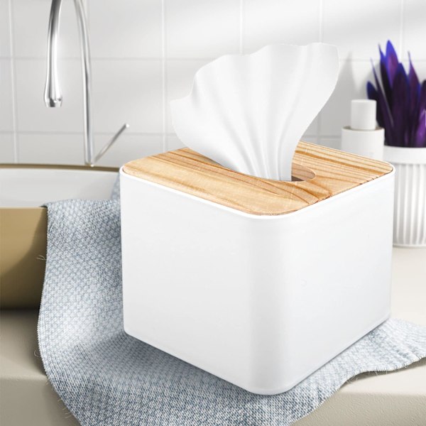 Fyrkantig servettlåda med trälock Hushåll Avtagbar Mini trä servettlåda