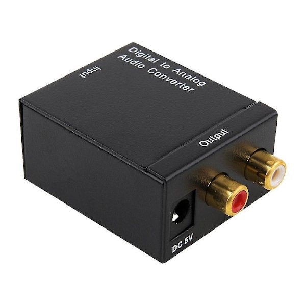 Optisk Koaksial SPDIF Digital til Analog RCA Stereo Lydkonverter for Høyttalere Converter Only