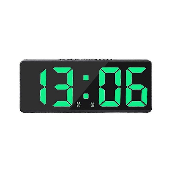 Smart Stor Digital Veggklokke Appkontroll Tid/Dato/&Lyd Aktiver & Nedtellingsfunksjon Trinnløs Lysstyrke & Volum Alarm Med Snooze Funksjon Green