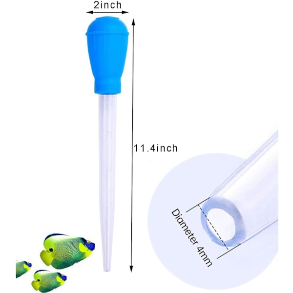 Manuell fisketank vannbytter akvariedråpe, 2 stk 30 ml akvarium ren pipette dråpe, fisketank rengjøring avfallsfjerner, akvarium rengjøring sugerør