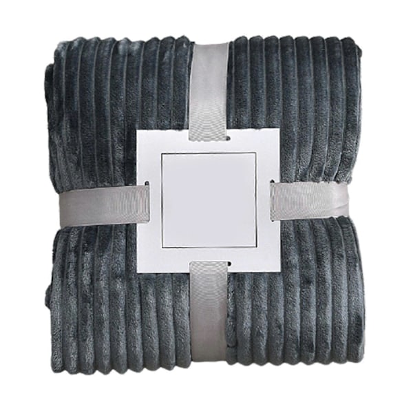 Stort Flanell Fleece Tæppe 100x150cm Polyester Blødt Behageligt Let Luksus Sengetæppe til Dark Grey