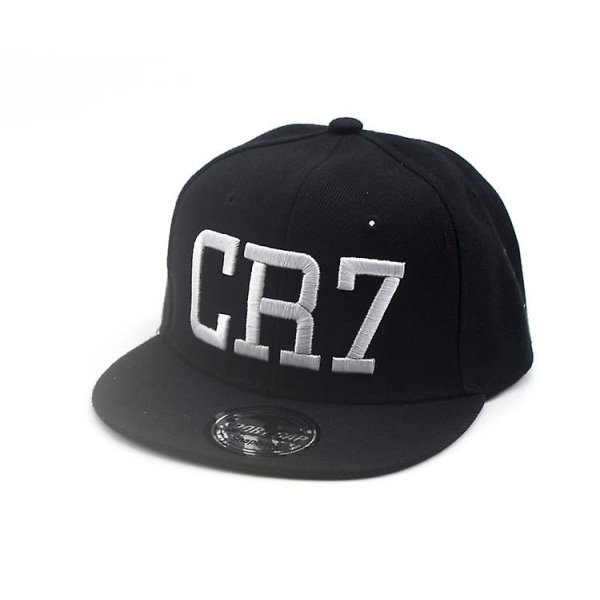 Ny 2023 Barn Cr7 Kepssommar Baseballkeps Mössa Pojkar Flickor Barn Snapback Ronaldo Mössor Hip Hop Kepsar (FMY) Svart 50-54CM